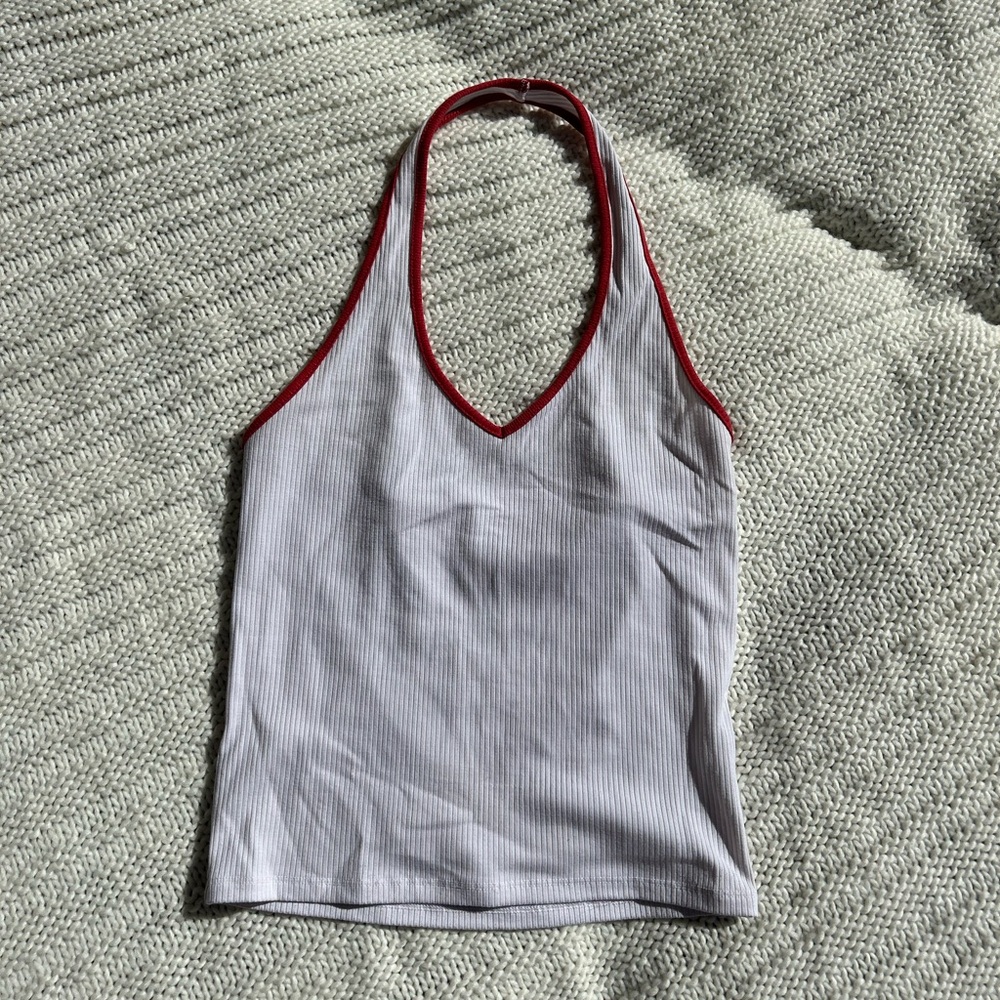 American Eagle Outfitters, White & Red Tank Top, Size S
